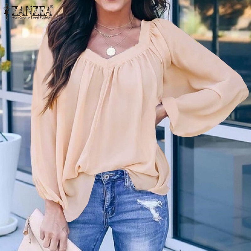 Áo Zanzea tay dài thắt nơ sau lưng thời trang dành cho nữ