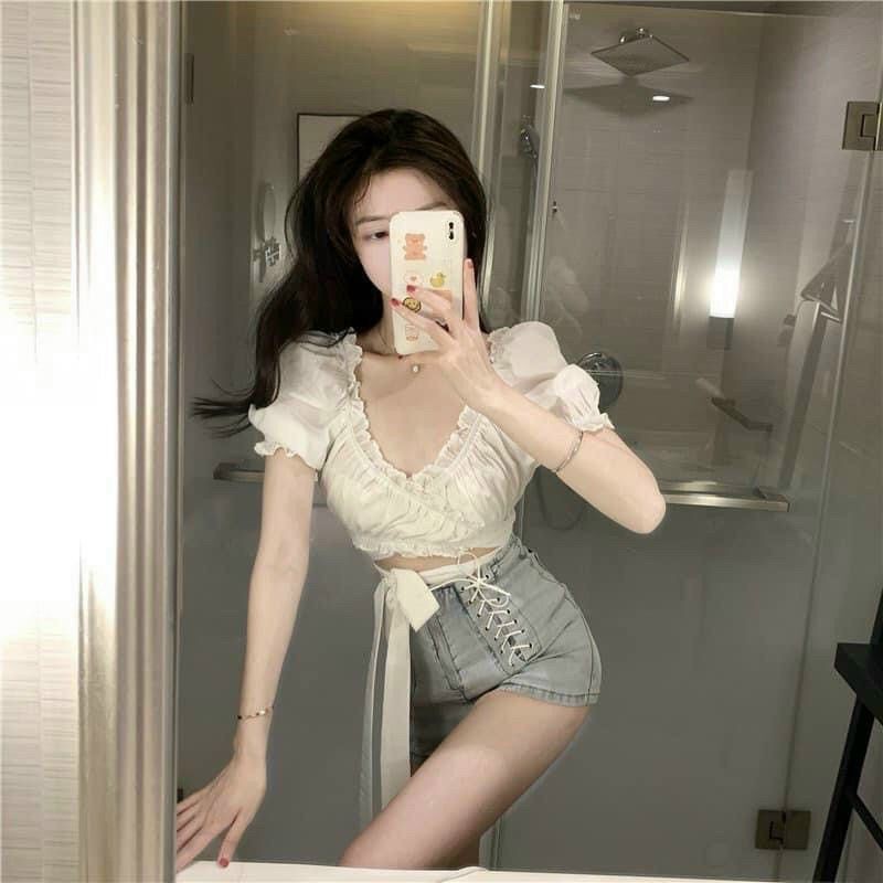 Áo croptop top BÈO NGỰC DÂY DÀI vải kate lụa đẹp