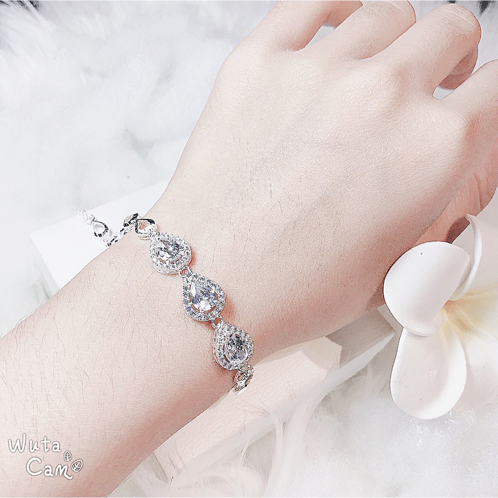 Lắc tay QMJ Giọt nước long lanh bạc 925 cao cấp Q167