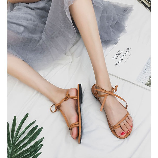 Sandal dây cột nơ