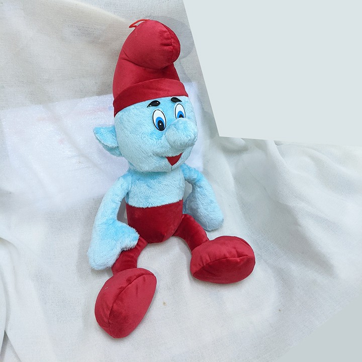 Thú bông xì trum xanh đỏ dài 45cm có dây treo, bông mềm đẹp. VTB03