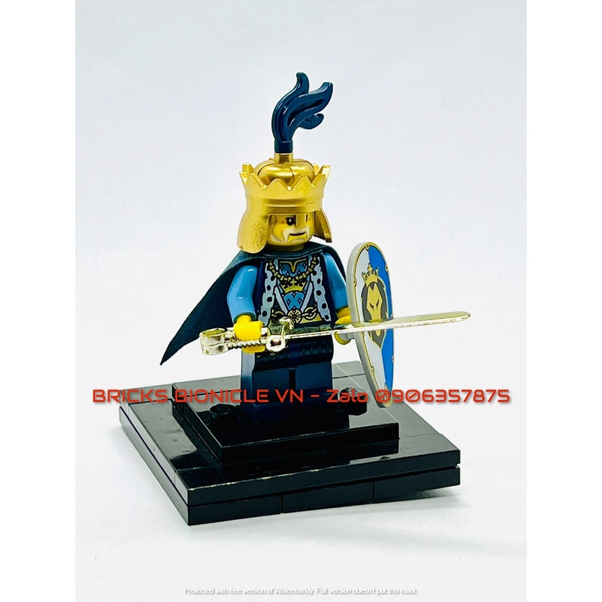 LEGO MINIFIGURES - ĐỒ CHƠI XẾP HÌNH LEGO NHÂN VẬT TRUNG CỔ - CASTLE BLUE LION KING - VUA SƯ TỬ XANH DƯƠNG