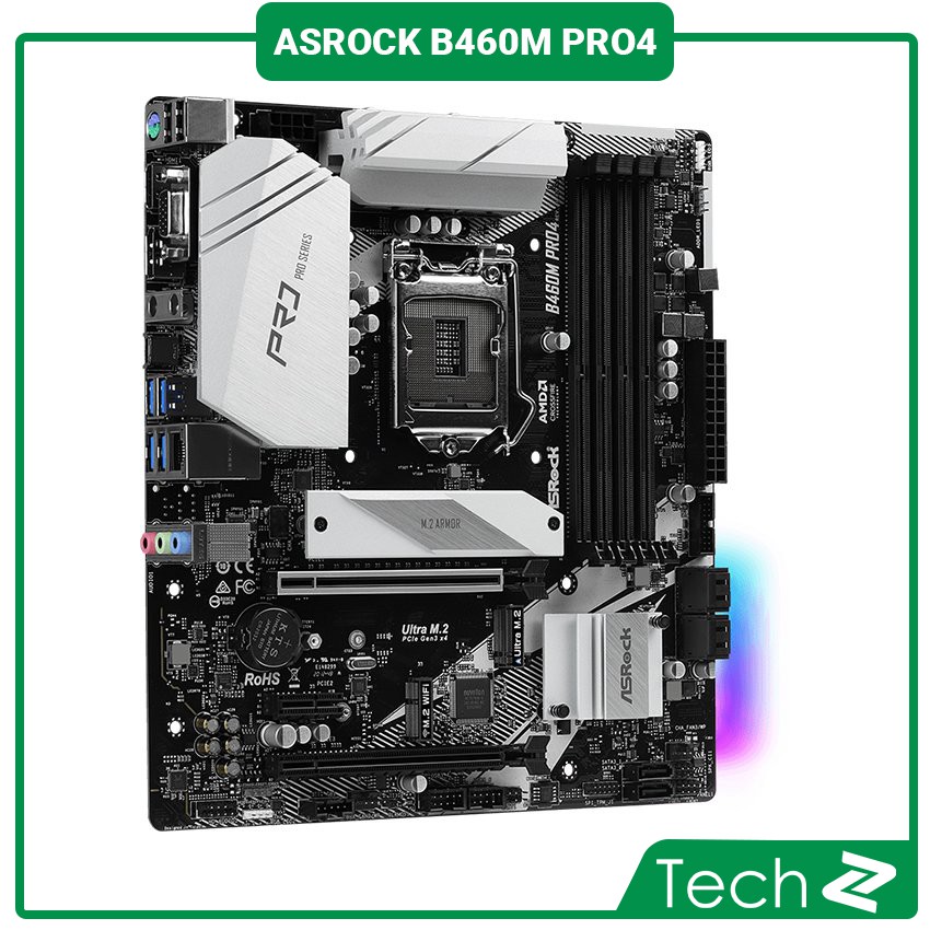 Mainboard ASROCK B460M PRO4 (Intel B460, Socket 1200, m-ATX, 4 khe Ram DDR4) | BigBuy360 - bigbuy360.vn