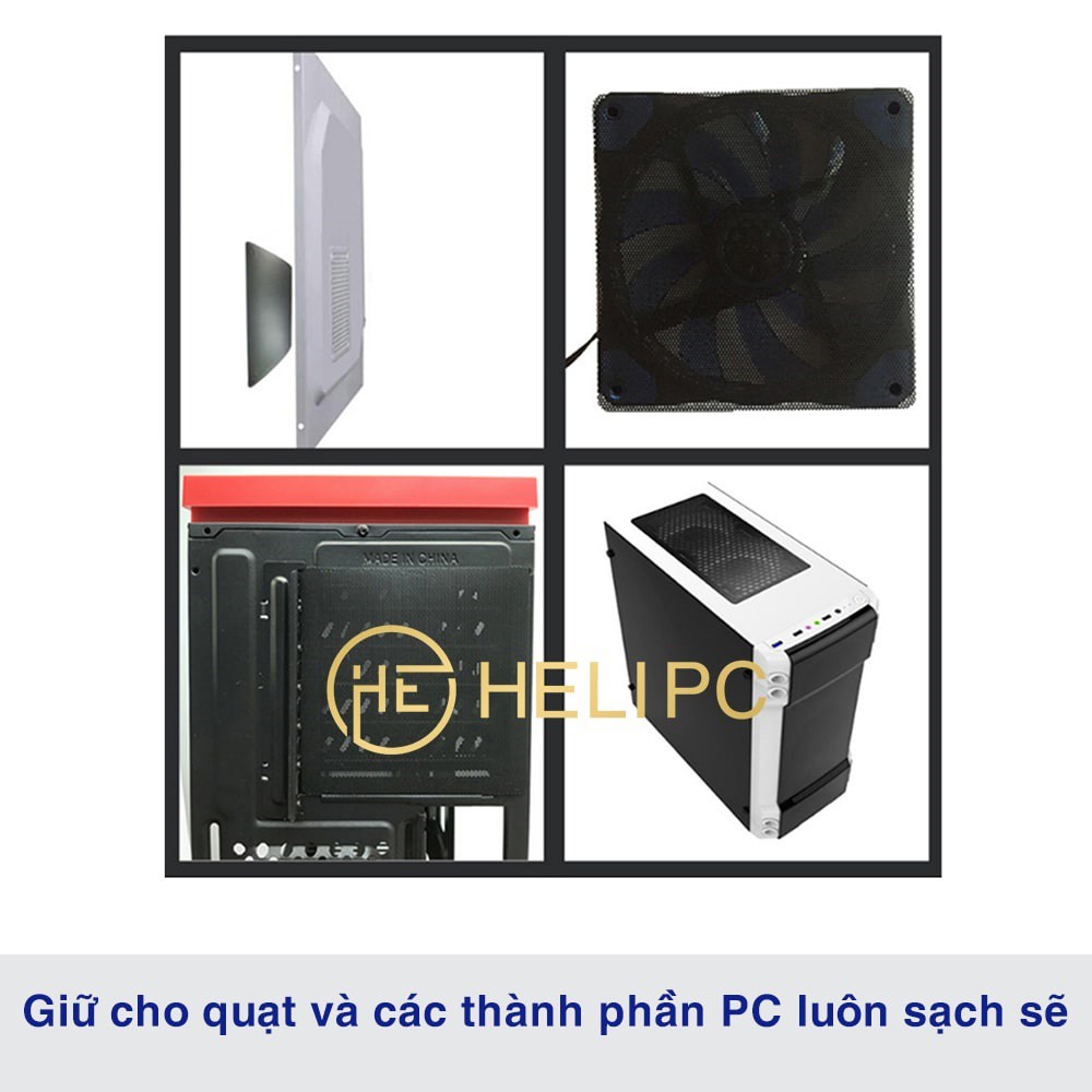 Tấm lưới chắn lọc bụi quạt máy tính kích thước 12x12cm - Lưới từ tính chắn bụi