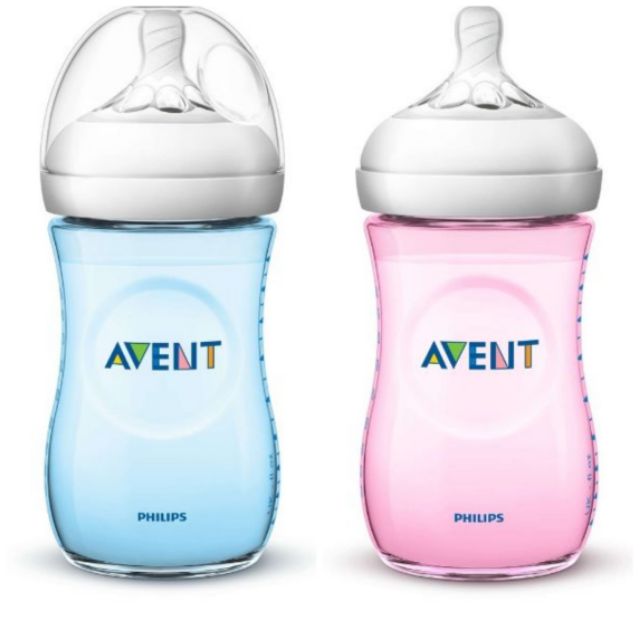 Bình sữa Philips AVENT Natural 260ml Xanh - Hồng