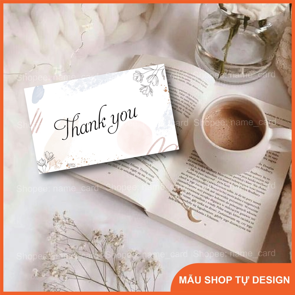 Thiệp cảm ơn khách hàng, thank you card, card cảm ơn viết tay kích thước 9x5,5 cm