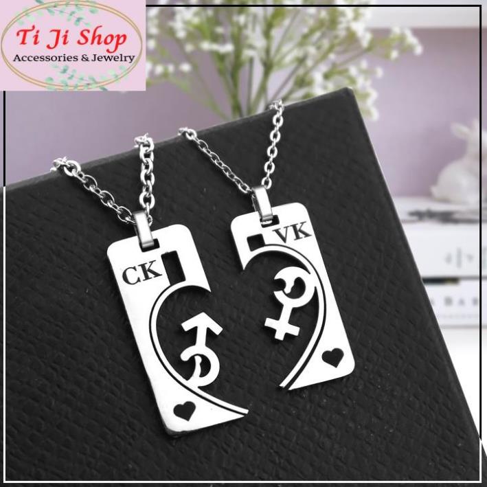 DÂY CHUYỀN CẶP ĐÔI INOX VK CK VỢ CHỒNG MC243 - siêu đẹp chuẩn thời trang