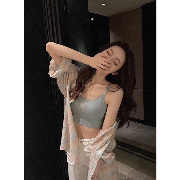 Áo ngực thể thao Zxyouping hai dây hở lưng không viền may