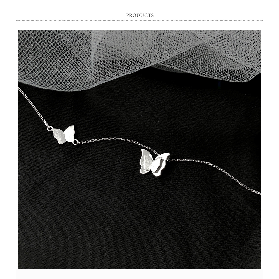 925 Silver Plated Beautiful Butterfly Necklace For Women