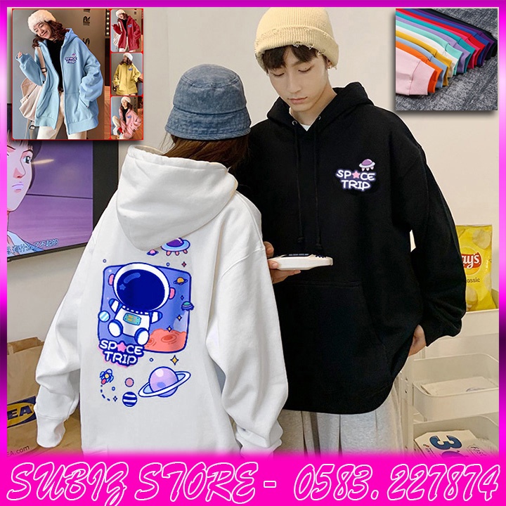 (In Pet) ÁO KHOÁC HOODIE NỈ NGOẠI Phi Hành Gia Space Trip (HD3040 - Dày Đẹp) (SUBINZ STORE)