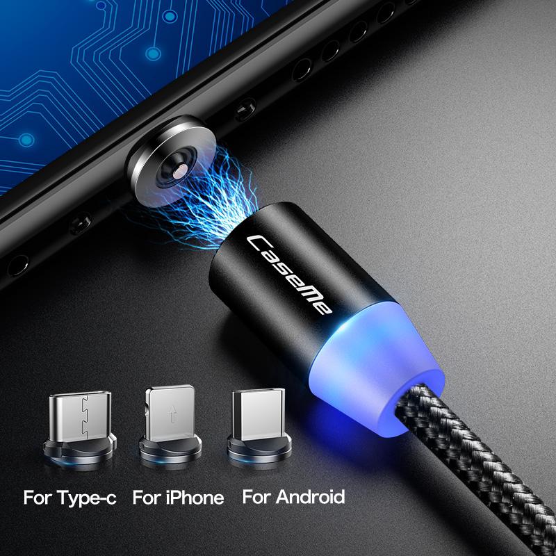 Cáp sạc nam châm cổng Micro USB / Type C cho điện thoại Samsung XiaoMi HuaWei