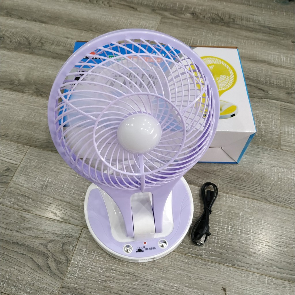 Quạt sạc tích điện đèn Led gấp gọn MiniFan JR-5580