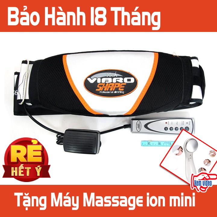 Đai Massage Rung Nóng Hồng Ngoại Giảm Mỡ Bụng Thon Gọn Trị Liệu Đau Mỏi Vai Gáy BH: 18 Tháng