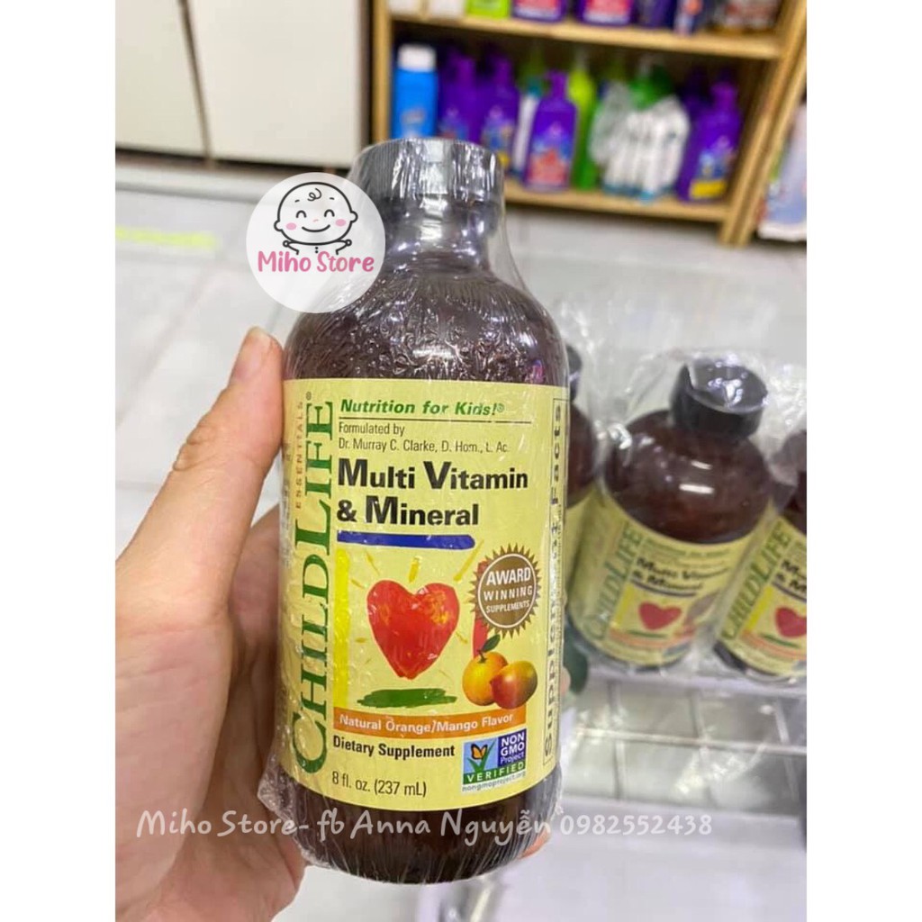 Vitamin tổng hợp Childlife Multi Vitamin & Mineral Mỹ (hàng Air)