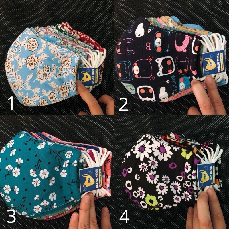 Nhiều Mẫu - Khẩu Trang Vải Tôn Hoa Cao Cấp Hoàng Minh