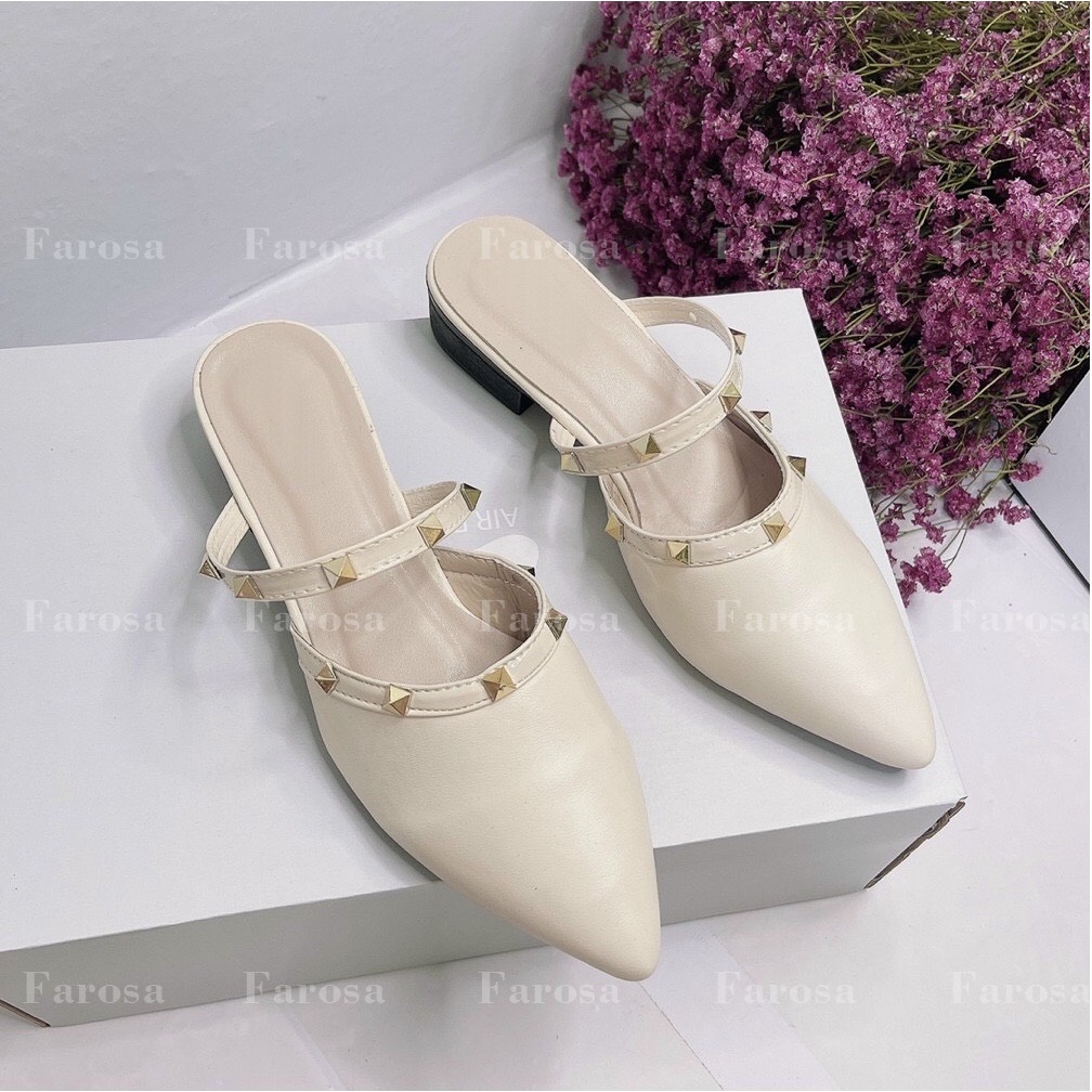 Dép sục nữ thời trang mũi nhọn viền quai viền đinh cực xinh