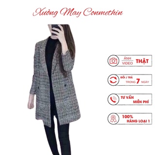 Áo Khoác dạ kẻ chất dạ đẹp dày dặn có lót 1 lớp lụa bên trong ullazzang _ Áo Khoác dạ unisex