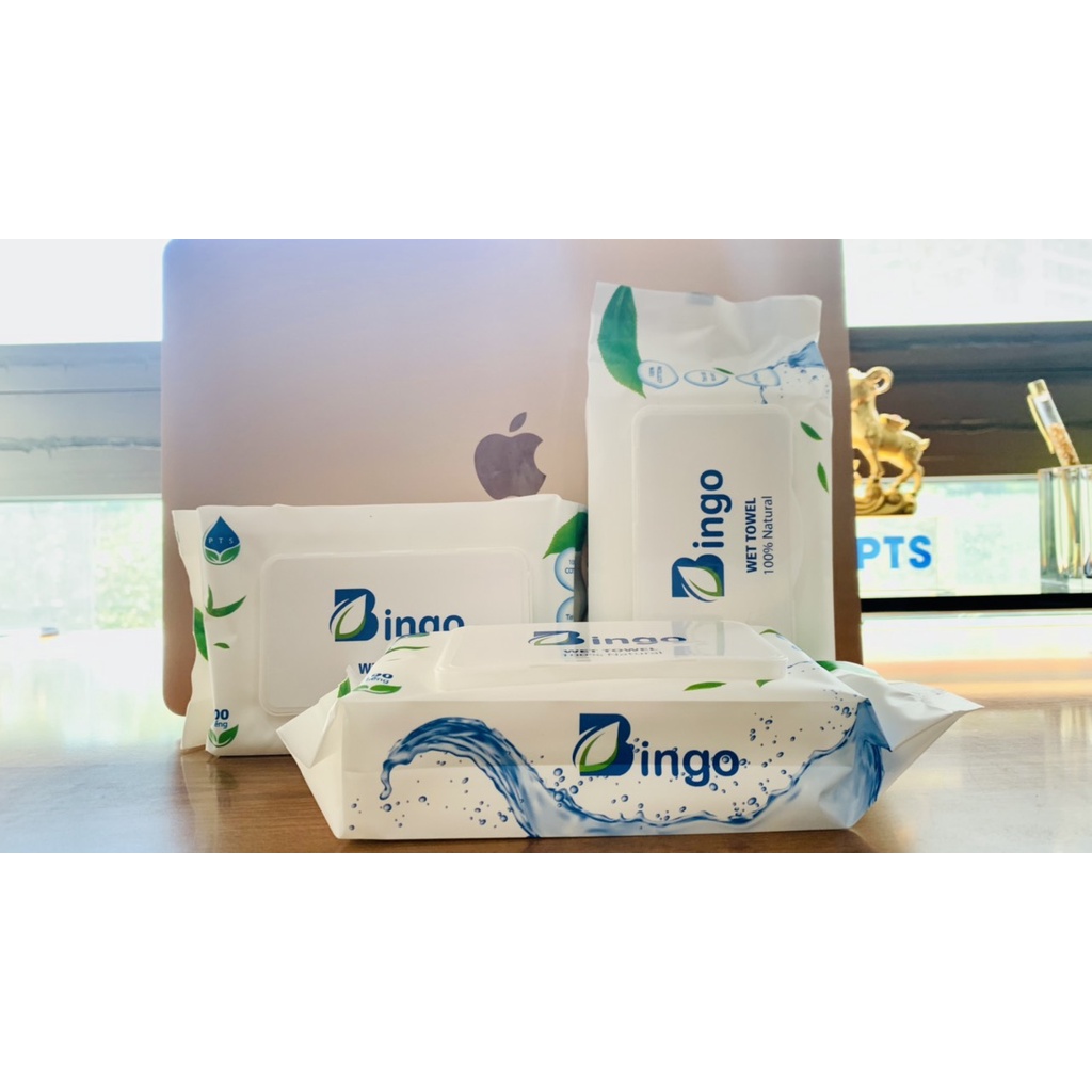 Khăn giấy ướt Bingo  tinh chất trà xanh không mùi, giấy ướt không mùi chính hãng Bingo official