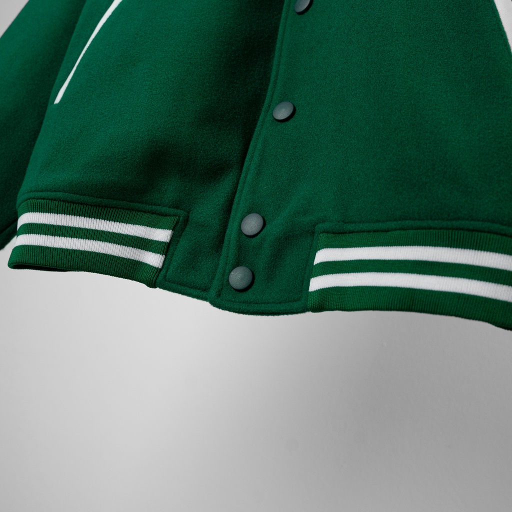 Áo khoác bomber varsity jacket The Bad God Teddy xanh