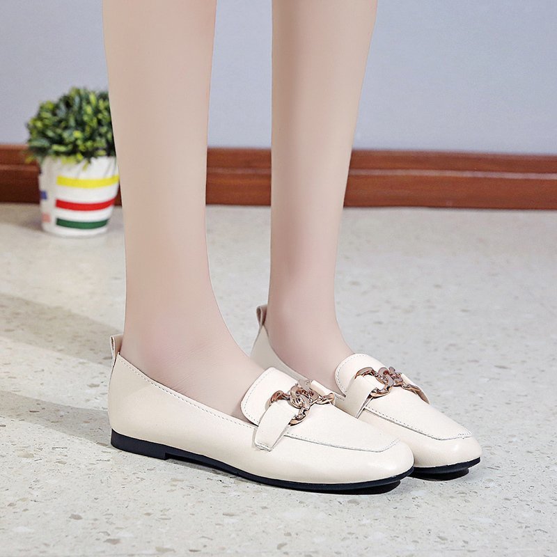 Giày lười IELGY da bóng kiểu Anh thời trang cho nữ