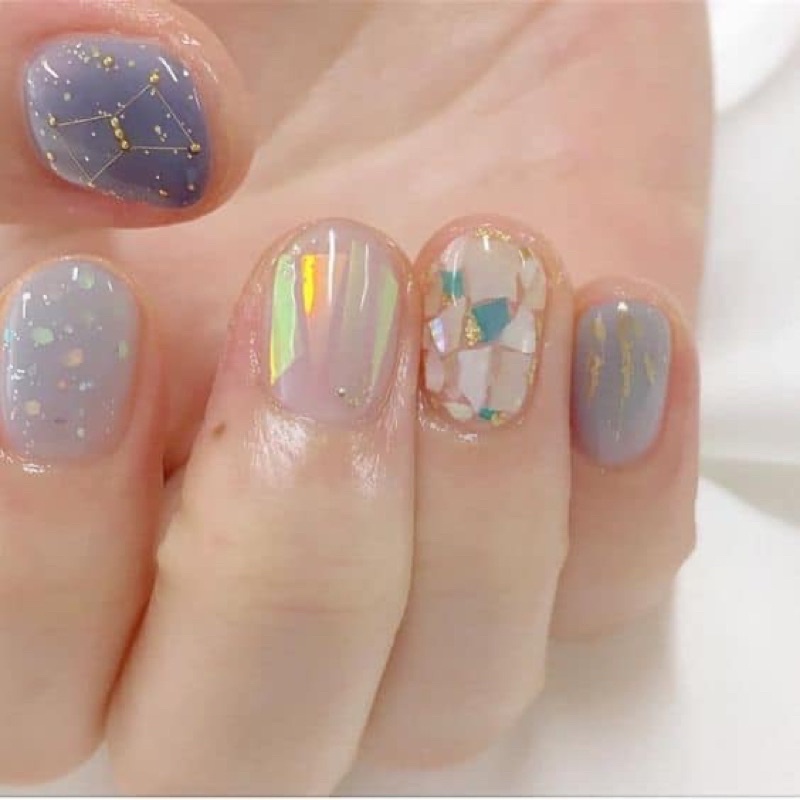 Xà cừ 12 màu khay dài làm Nail Hàn siêu đẹp