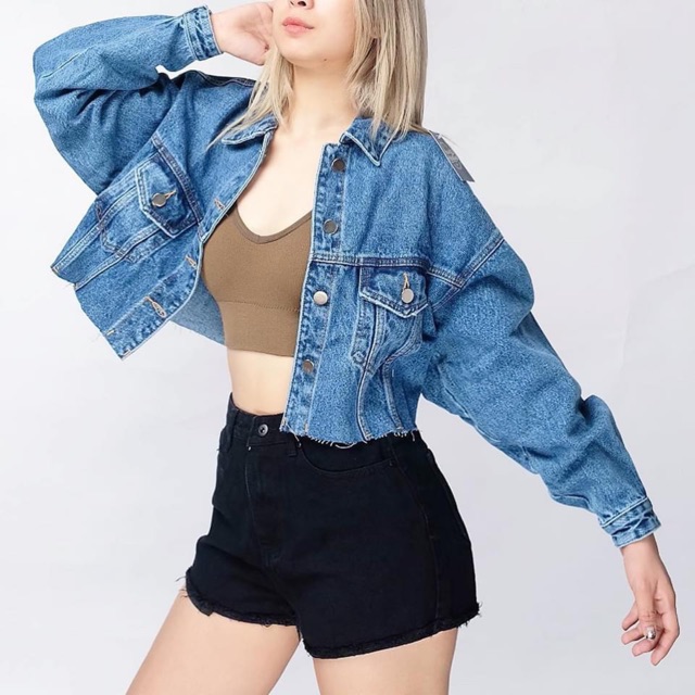Khoác jeans crop vintage