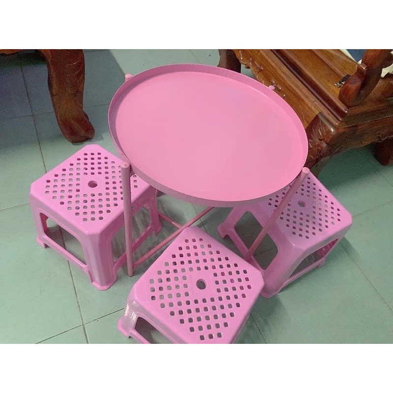 Bàn xếp cà phê trà tranh Khung Sắt Gấp Gọn cho quán Trà Chanh, Cafe,quán nước Vỉa hè- Bàn GLADOM