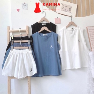 Bộ thể thao nữ unisex, sét đồ thể thao kamina cá tính, bộ thể thao mùa hè sét 2 món br66
