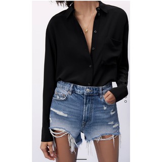 Áo sơ mi Zara VNXK chiffron pha lụa không nhăn
