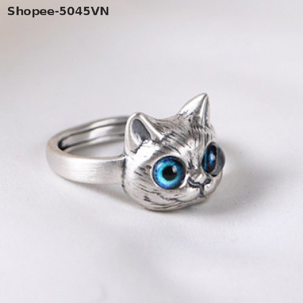 [rain] 2022! Nhẫn Hở Hình Mèo Con Dễ Thương Phong Cách Vintage