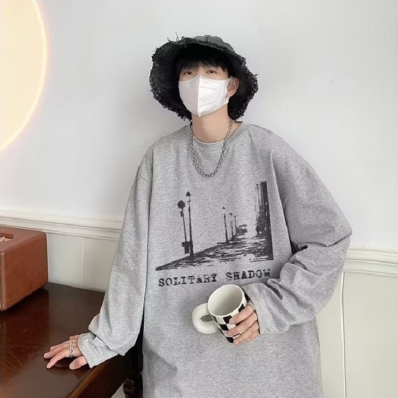 Áo Thun Tay Dài Dáng Rộng In Chữ Thoải Mái Thời Trang Cho Nam Và Nữ size M-5XL