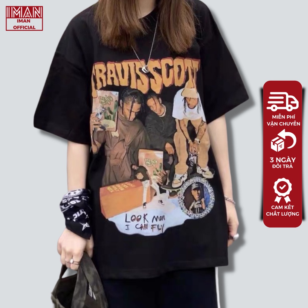 [ BỘ SIÊU TẬP IMAN CHÀO HÈ ] Áo Thun Travisscott Nam Nữ Form Rộng Unisex Áo Phông Chất Cotton Cao Cấp Top Trend Hè 2022