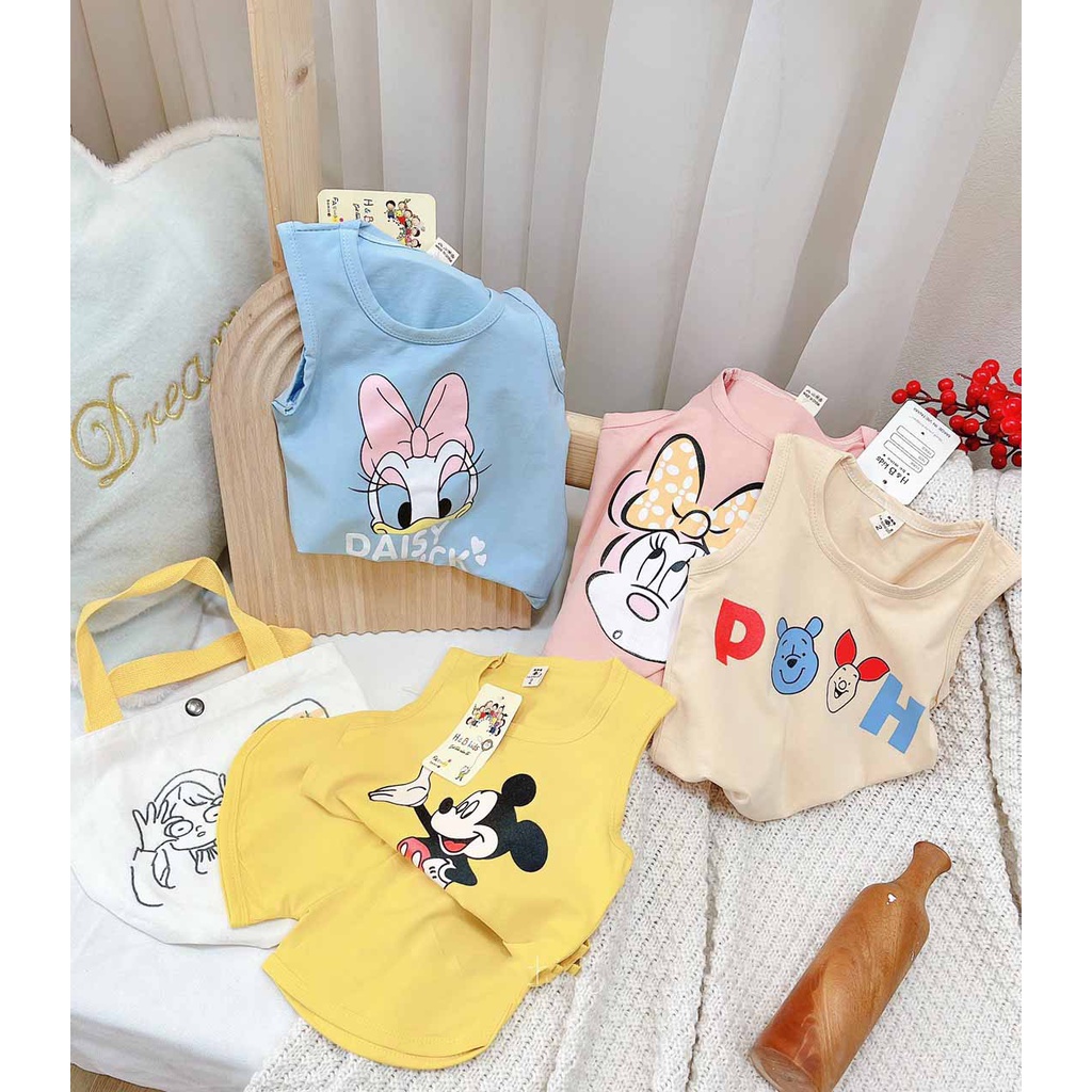 [HOT] BỘ BA LỖ CHUỘT MICKEY VÀ VỊT DAISY CHẤT COTTON MỀM MÁT CHO BÉ TRAI VÀ BÉ GÁI 8-20KG. VIDEO THẬT. XƯỞNG MAY BIBO