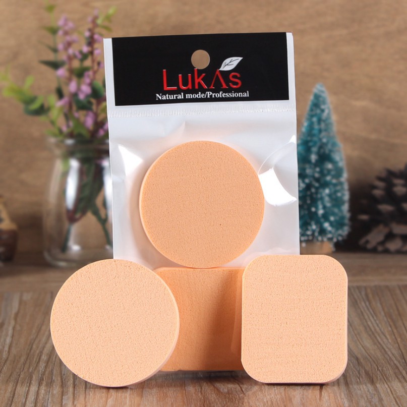 Gói 2 bông đánh phấn khô và ướt Lukas Natural Model