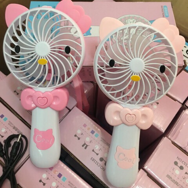 QUẠT SẠC CẦM TAY HELLO KITTY