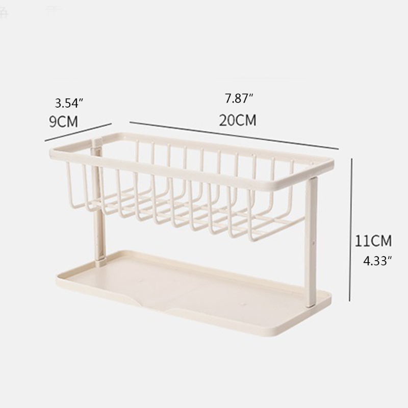 Giá Đỡ Xà Phòng Mút Rửa Chén Hai Tầng Ráo Nước Sắp Xếp Gọn Gàng Cho Nhà Bếp
