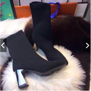 Boot Len Lửng Gót Tráng Gương 7cm Có Ảnh Thật