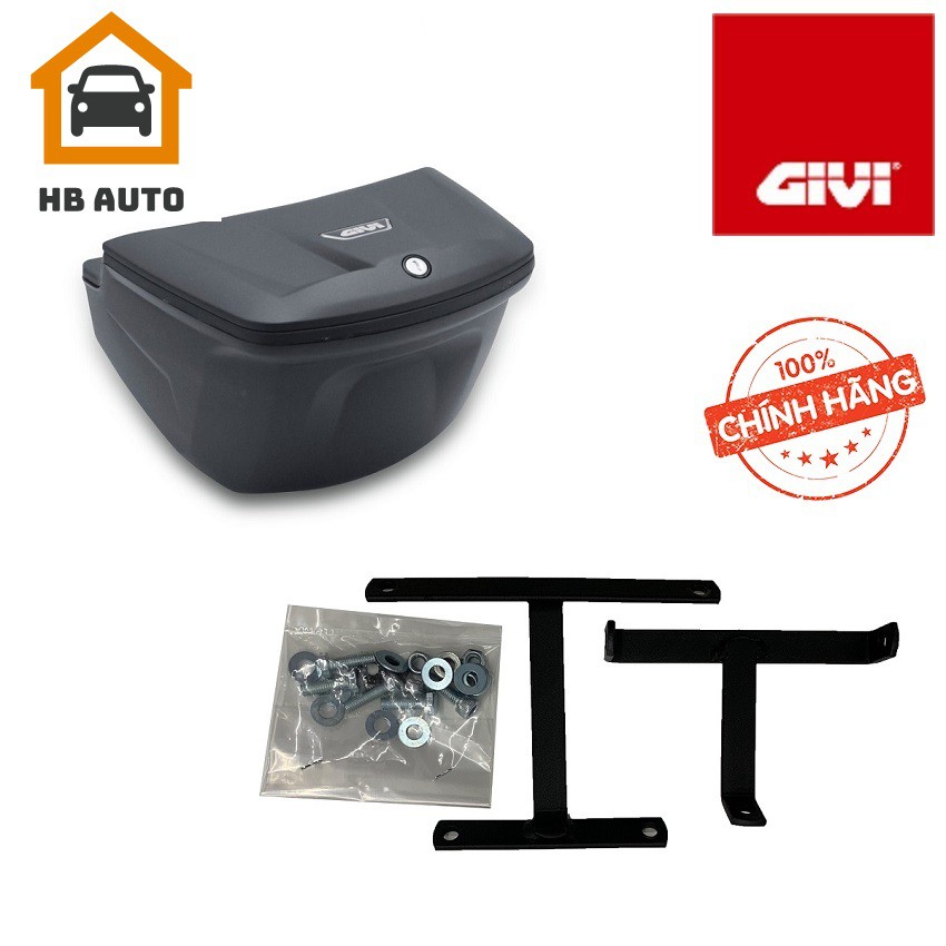 Combo Thùng giữa xe côn tay mô tô xe máy Givi G12N 12 lít Fixed Center Box 2019 Tặng kèm pát gắn Winner X hoặc Exciter