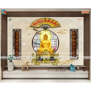 Tranh dán tường 3D trang trí phòng thờ