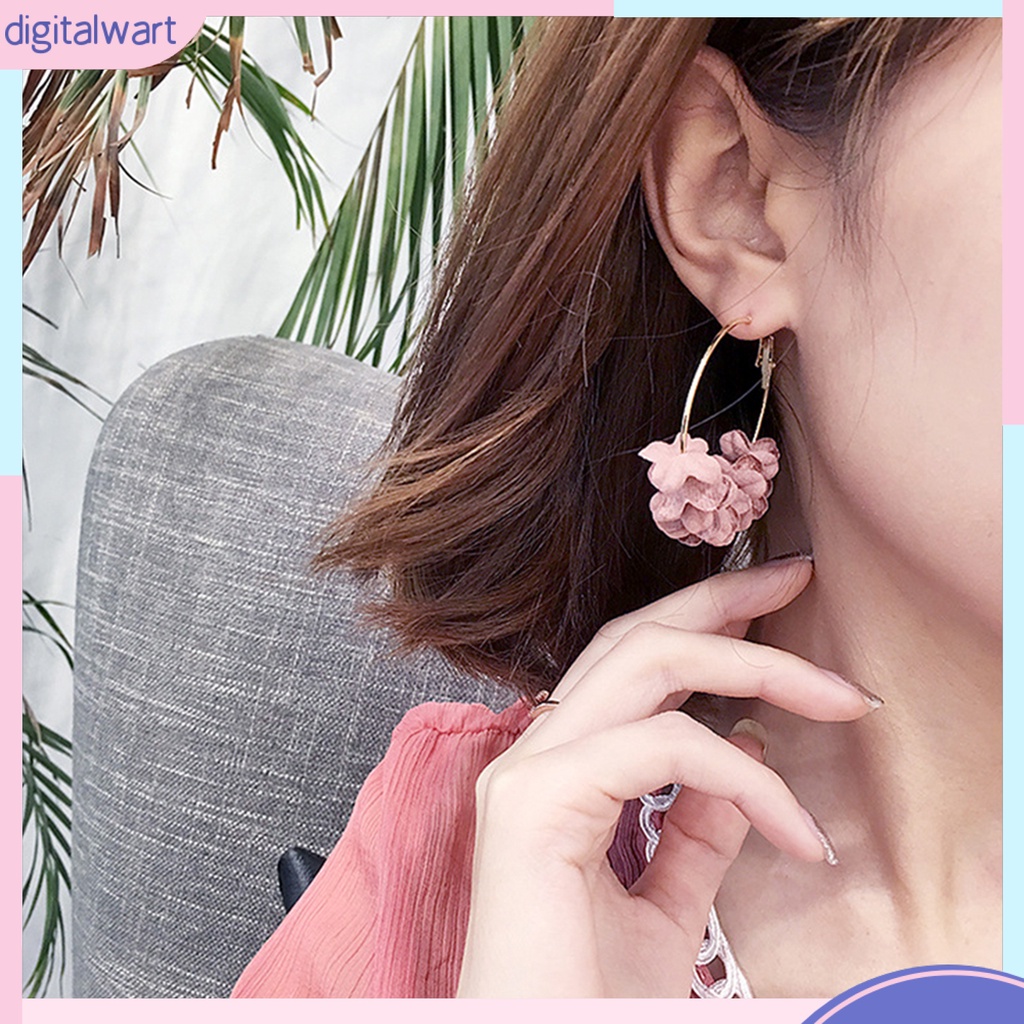 Dg✌❤ Bông Tai Kim Loại Hình Tròn Lớn Thanh Lịch Dành Cho Nữ