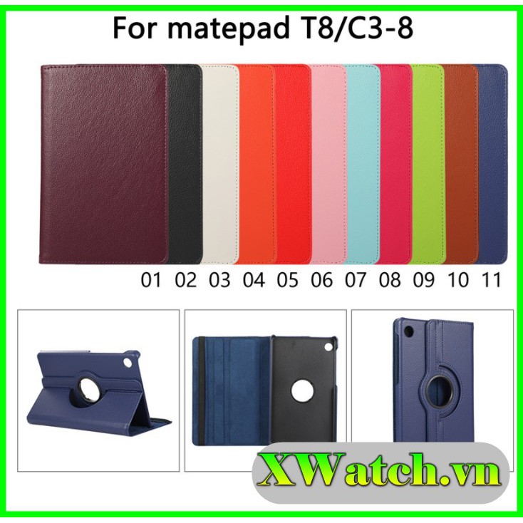 Ốp da siêu nhẹ xoay 360 độ chất lượng dành cho Huawei MatePad T8 8.0 2020
