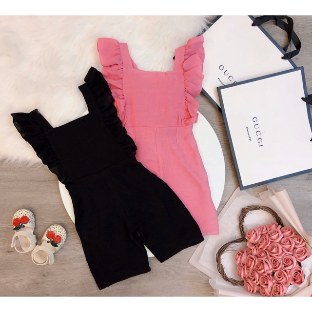 Bộ jumpsuit chất đũi vừa mát vừa sang chảnh cho bé gái - JS