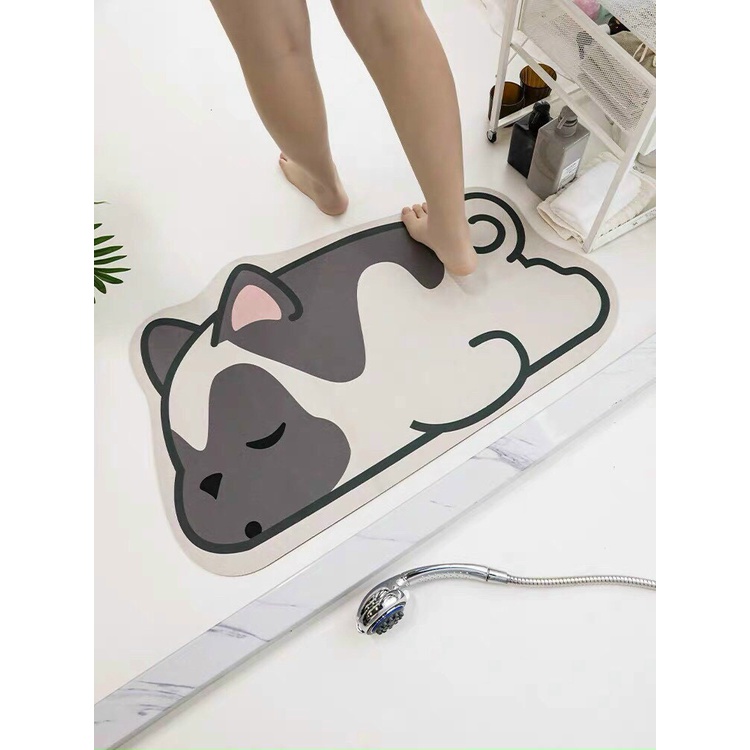 Thảm lau chân silicon thảm chùi chân nhà tắm chất liệu cao su non chống chơn trượt , siêu thấm nước kích thước 40x65 cm