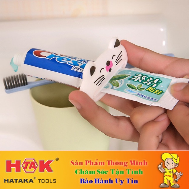 Dụng Cụ Ép Lấy Kem Đánh Răng MẶT CƯỜI Con Thú - Kẹp Nặn Tuýp Sữa Rửa Mặt, Kem Dưỡng Da Chống Lãng Phí