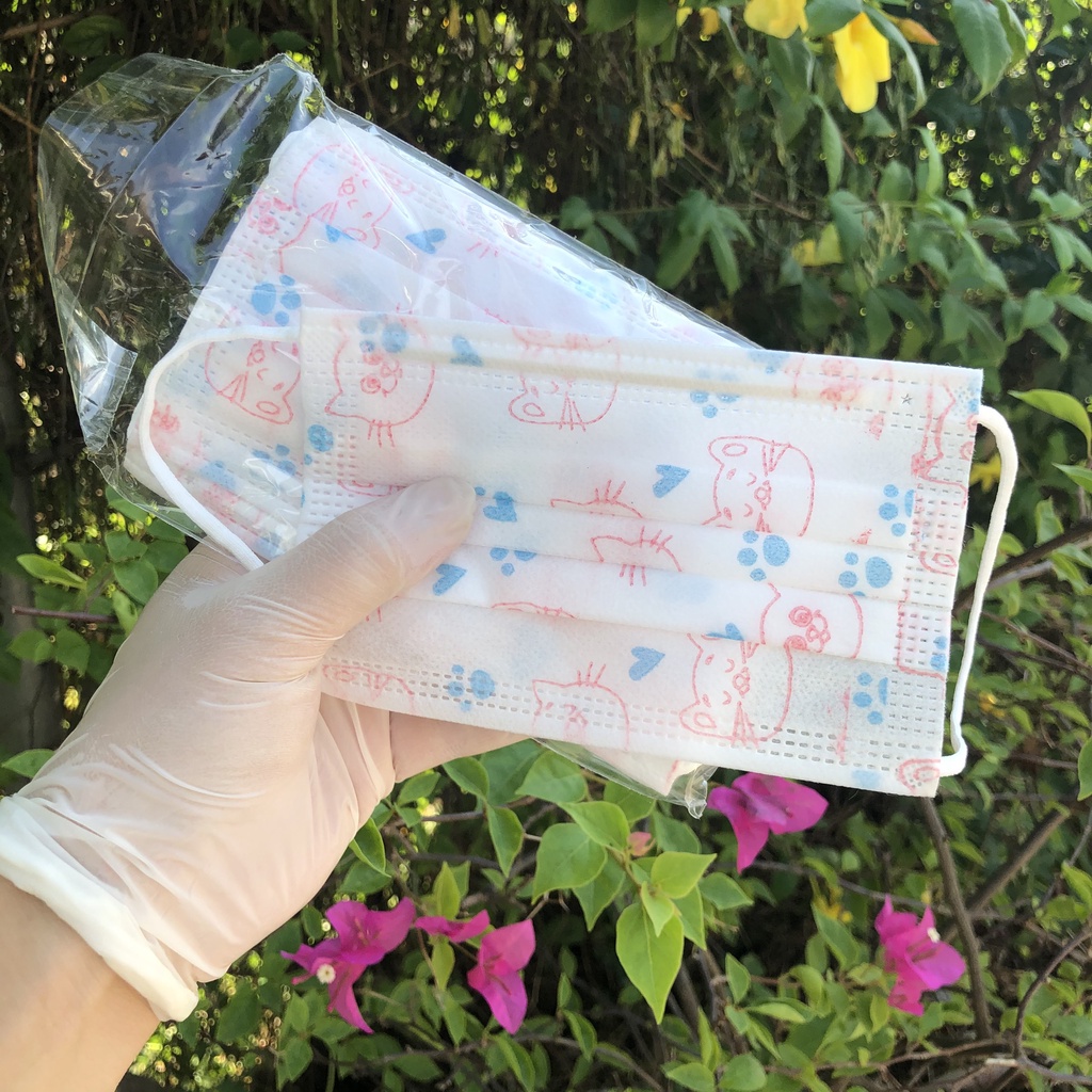 Khẩu Trang Trẻ Em 5 Màu 1 Hộp 50 Chiếc Mềm Mại, Chống Khuẩn, Chống Tia Uv, An Toàn Cho Sức Khoẻ