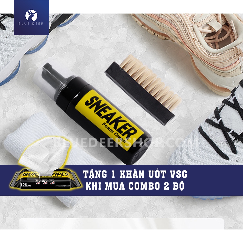 Bộ Kit Vệ Sinh Giày Sneaker Cleaning 150ml kèm bàn chải và khăn – Tặng Khăn Ướt Vệ Sinh Giày khi mua Combo 2 Bộ Kit