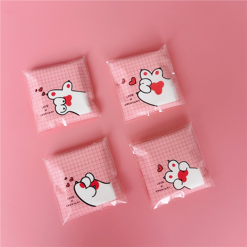 [Hàng mới về] Bông tẩy trang hai mặt nhỏ họa tiết hoạt hình dễ mang theo