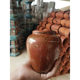 Lu uống bia bằng gốm