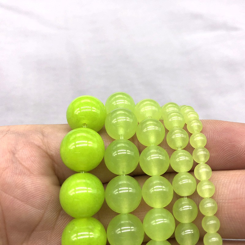 Chuỗi hạt mã não xanh ô liu tự nhiên kích thước 4-12mm dùng làm đồ trang sức DIY
