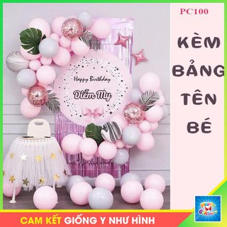 Set trang trí sinh nhật bé gái ( kèm Backdrop bảng tên bé theo yêu cầu) #TrangTriSinhNhat